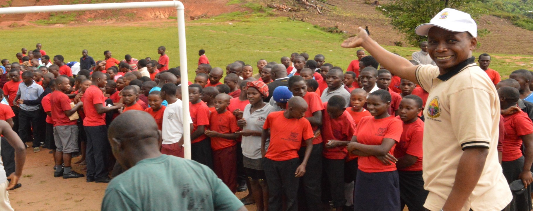 Bishop Dan waving off participants for centenary marathon